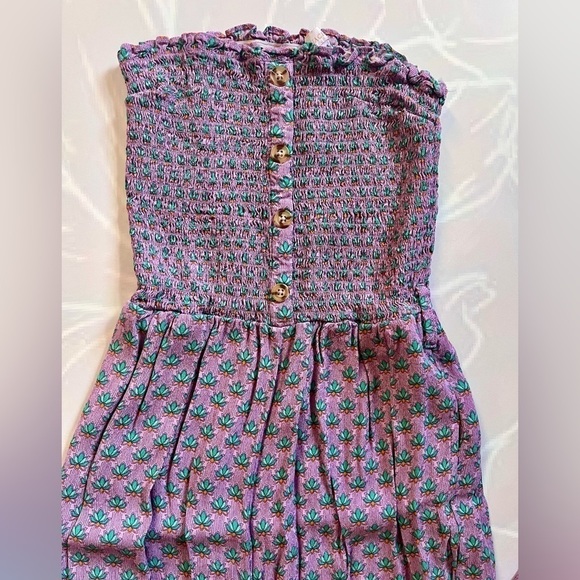 OLIVACEOUS STRAPLESS PURPLE FLORAL JUMPER | SIZE SMALL - Picture 2 of 6